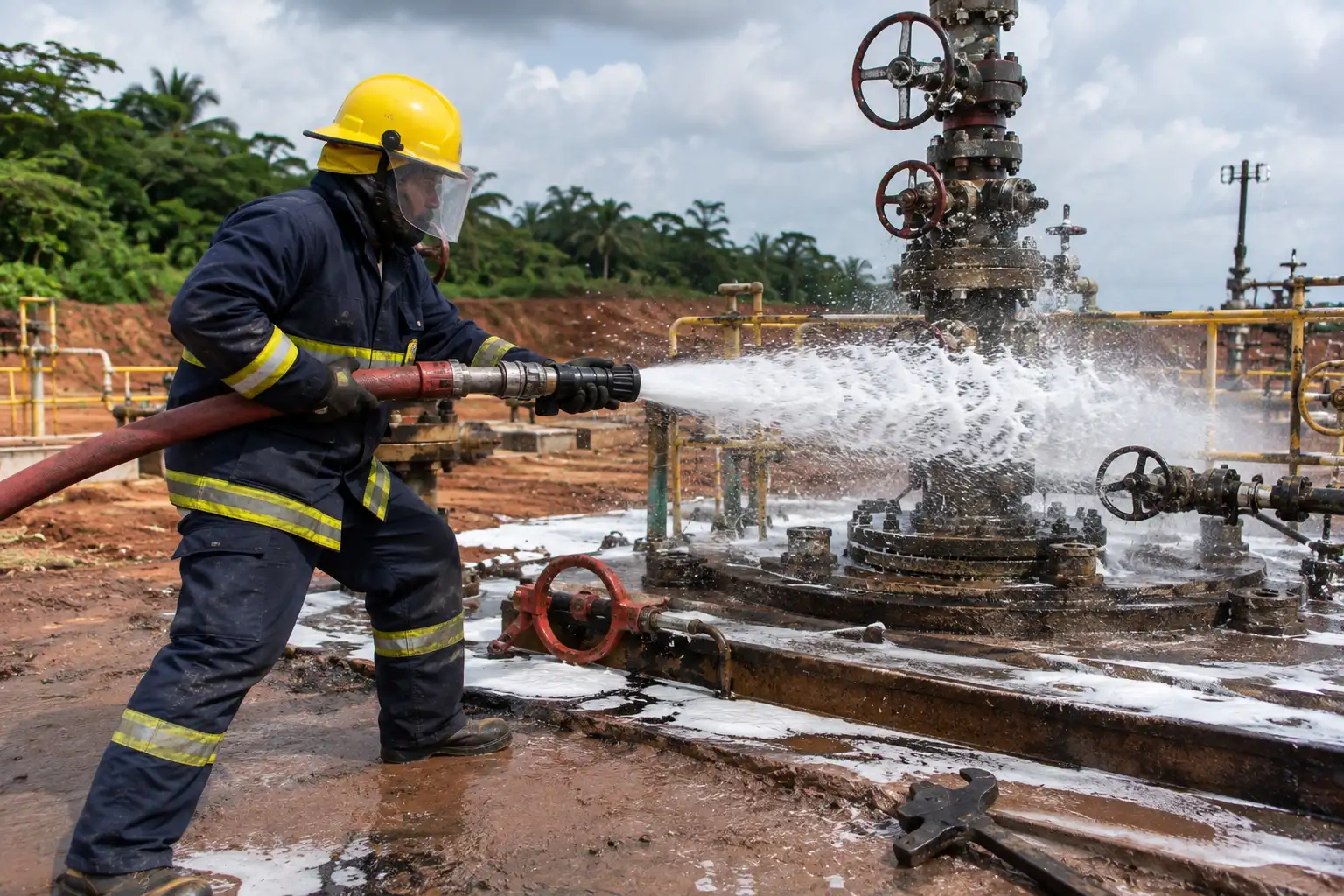 Eroton Exploration and Production - Wellhead Fire Fighting Bukuma Well 10